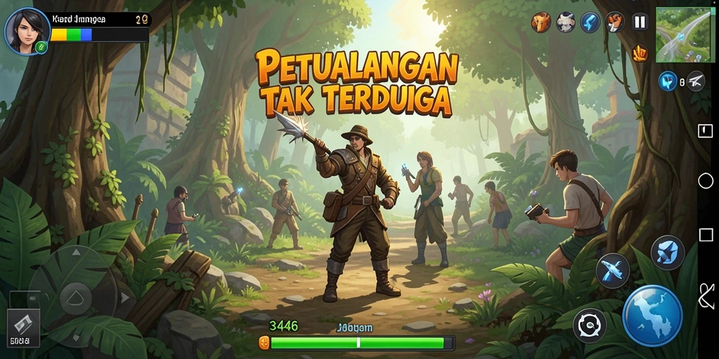 Tampilan gameplay Adventure yang seru dan menantang.
