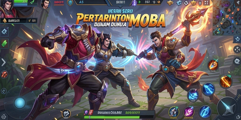 Tampilan gameplay menarik dari BARU01 dalam aksi seru MOBA.