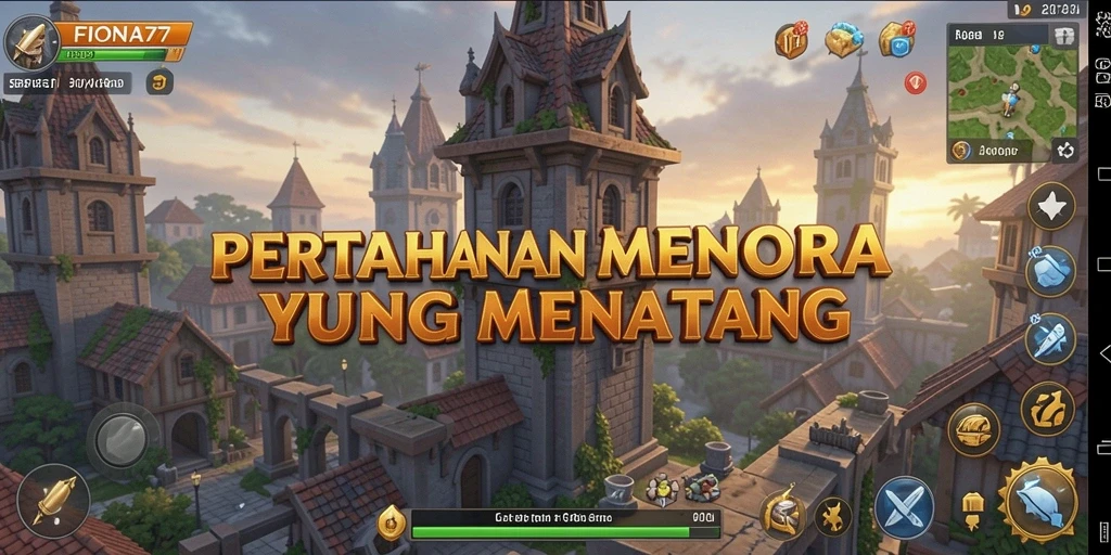 Tampilan menakjubkan dari gameplay Tower Defense FIONA77.