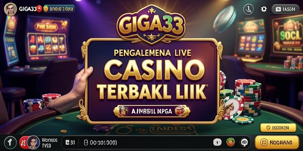 Screenshot GIGA33 menampilkan gameplay Live Casino yang mendebarkan dan interaktif.