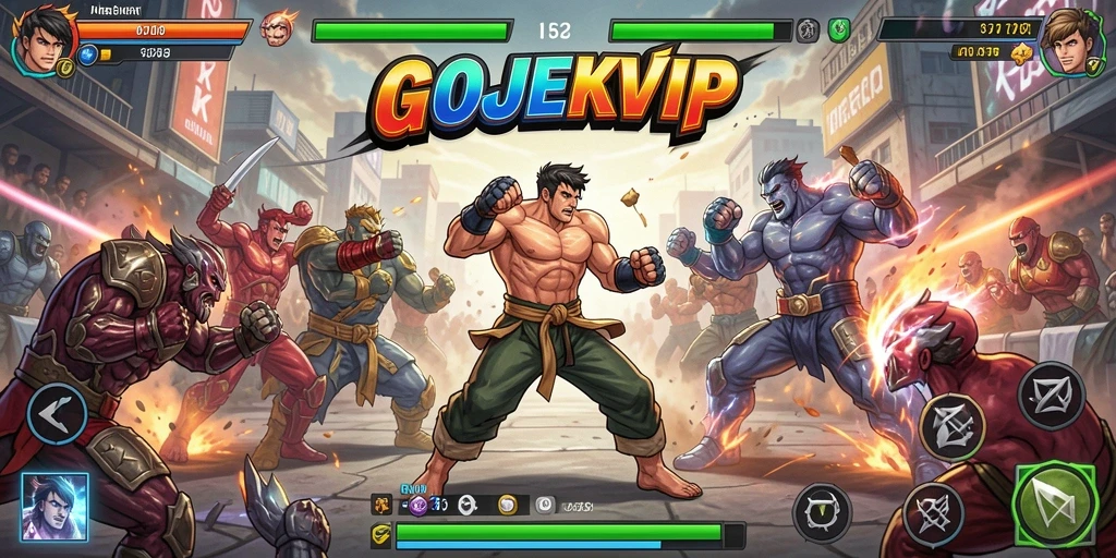 Tampilan gameplay seru di arena pertarungan GOJEKVIP
