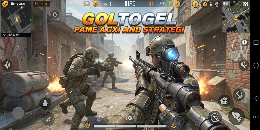 Screenshot gameplay <strong>GOLTOGEL</strong> menampilkan aksi tembak-menembak yang intens.