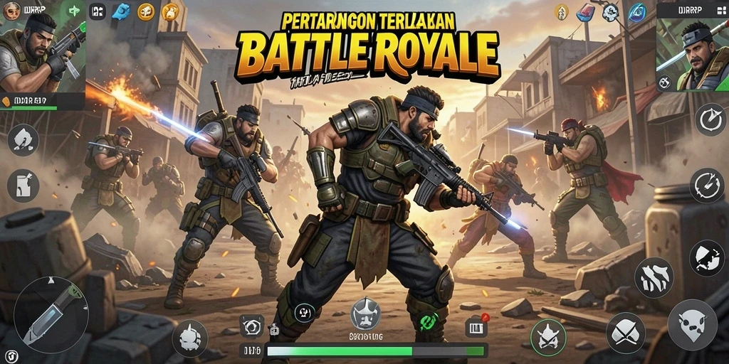 Tampilan gameplay seru dalam pertarungan Battle Royale IDRRP.