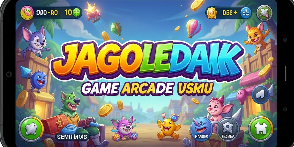 Screen gameplay menampilkan karakter melompat dan mengumpulkan koin.