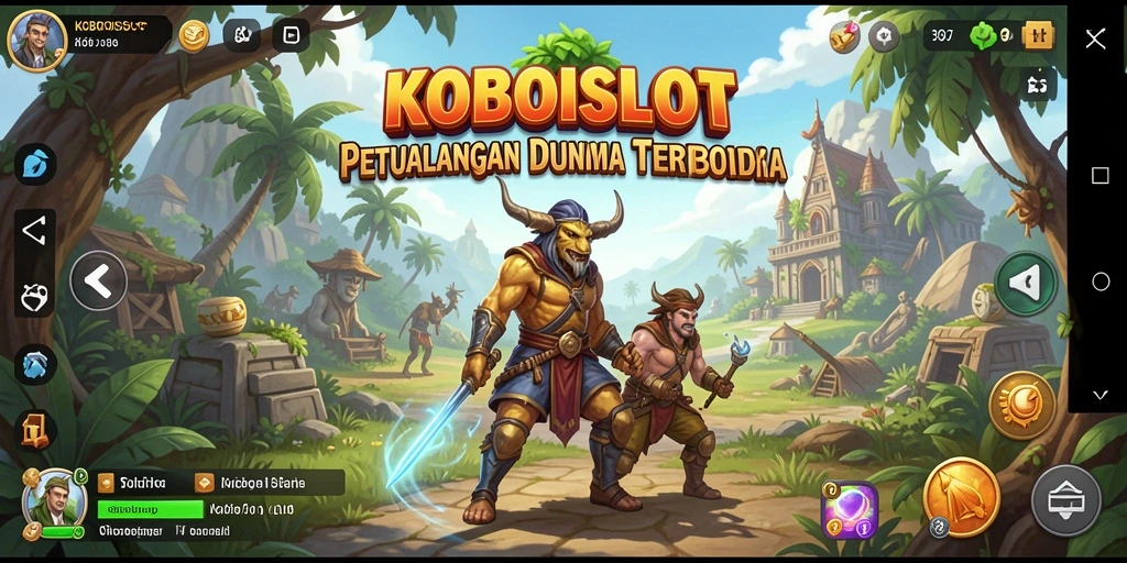 Tangkapan layar gameplay KOBOISLOT menunjukkan eksplorasi dunia terbuka yang mengagumkan.