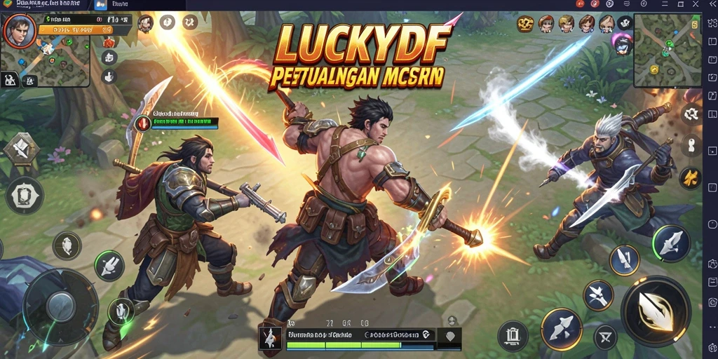 Tampilan seru gameplay LUCKYDF penuh aksi.