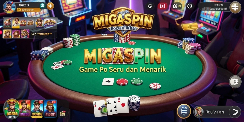 Tampilan gameplay menarik dari MIGASPIN saat bermain poker.
