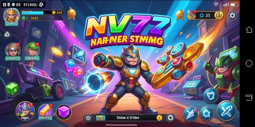 Tangkapan layar gameplay NV77 menunjukkan aksi seru dalam permainan Arcade.