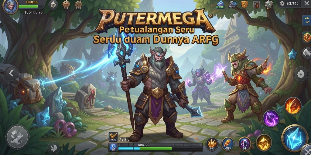 Tangkapan layar PUTERMEGA menampilkan pertarungan epik dalam dunia ARPG.