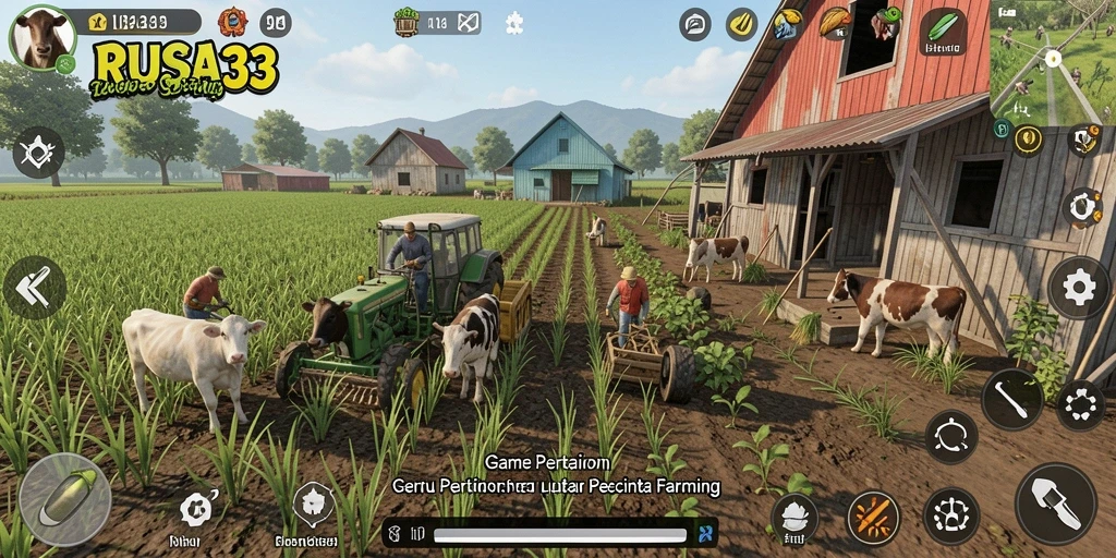 Screenshot RUSA33 menampilkan kegiatan bertani yang seru dan interaktif.