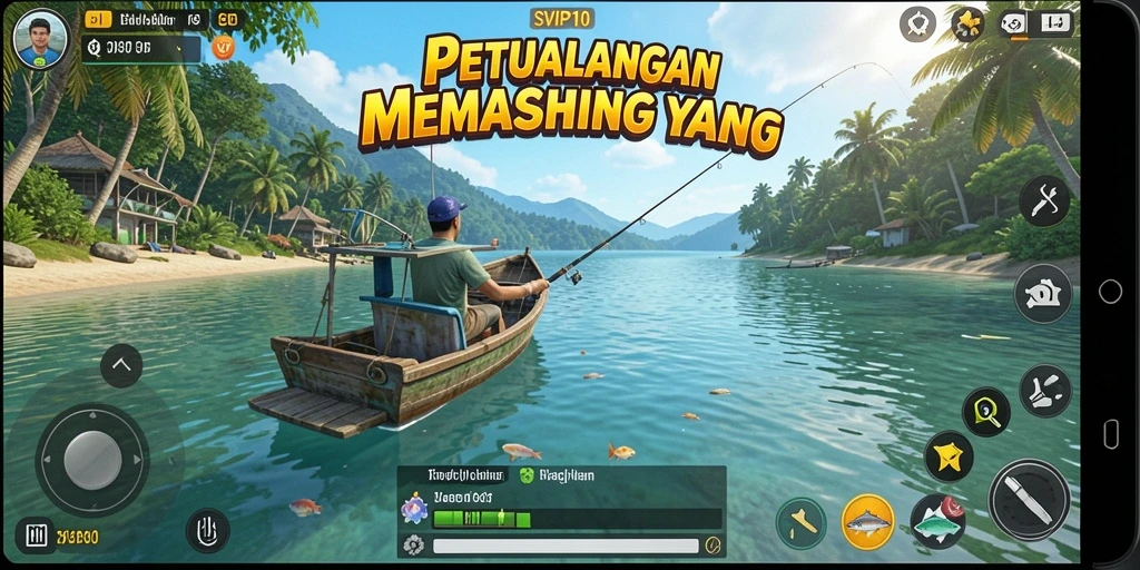 Tampilan gameplay SVIP10 dengan grafis memikat dan aksi memancing seru.