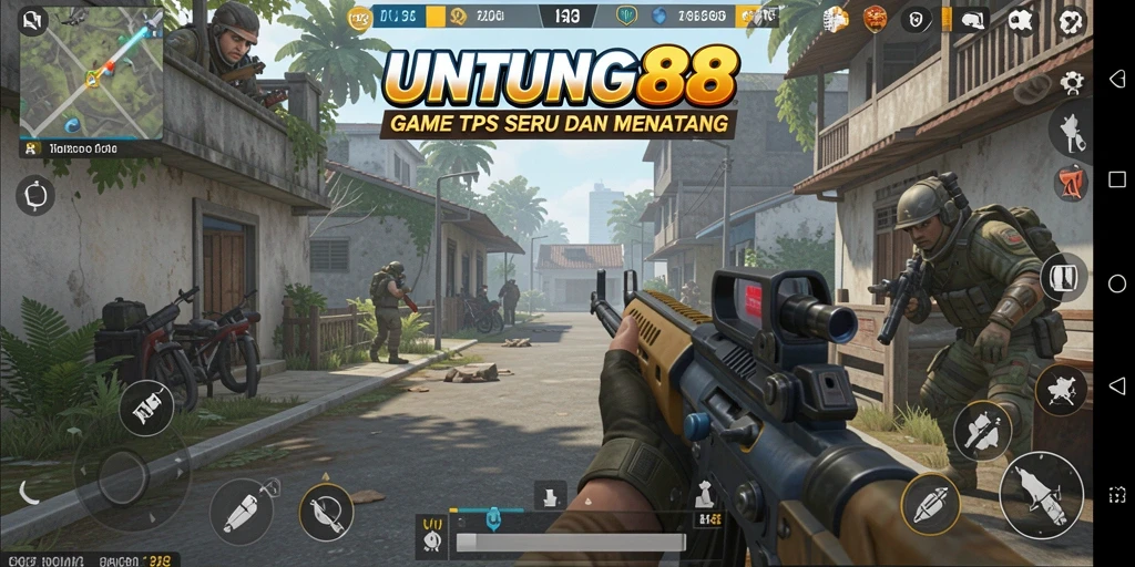 Screenshot gameplay UNTUNG88 menampilkan aksi TPS yang intens.